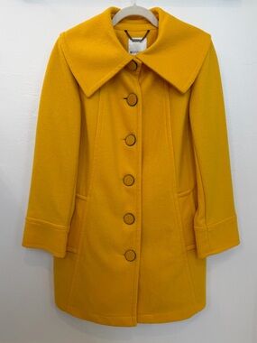 SPANNER Vintage Mustard Yellow Pea Coat with Coordinating Scarf